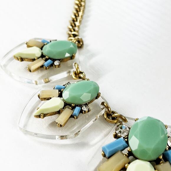 J. Crew Clear Lucite Stone Statement Necklace - Picture 6 of 7